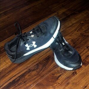 Under Armour Boys Black and White Running Shoes